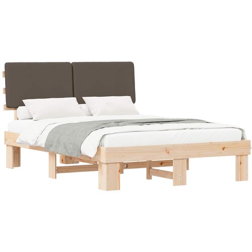 vidaXL Posteljni okvir z oblazinjenim vzglavjem Taupe 150 x 200 cm, (5000101667) Cene