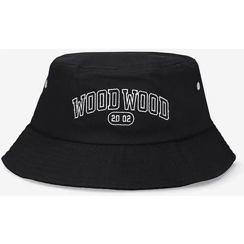 Wood Wood Bombažni klobuk črna barva