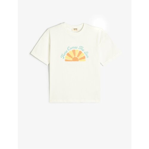 Koton T-Shirt Shell Appliqué Embroidered Short Sleeve Cotton Slike