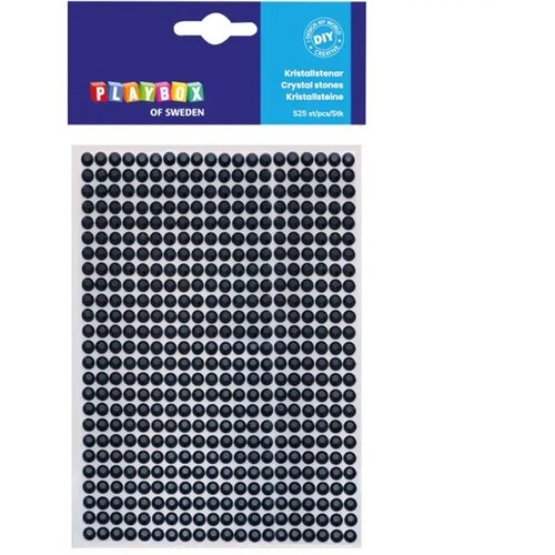 Playbox Samoljepljivi crni strass kamen 525 kom Slike