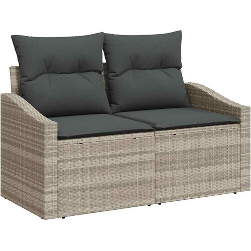  Sjedeća garnitura za vrt 6 kom. Svijetlo siva i tamno siva Svjetlosiva 100 x 55 x 73 cm Slike