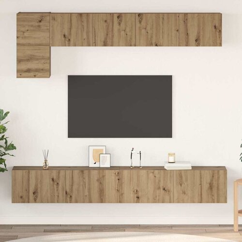 vidaXL Set TV komoda s policom Zidne Ostalo s pohranom s vratima 5 pcs hrast artisan Srednja 100 cm Cene