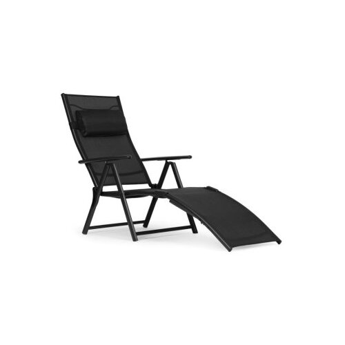 MULTIGARDEN sklopiva baštenska ležaljka za plažu sa podesivim naslonom i čeličnim ramom, black, Cene