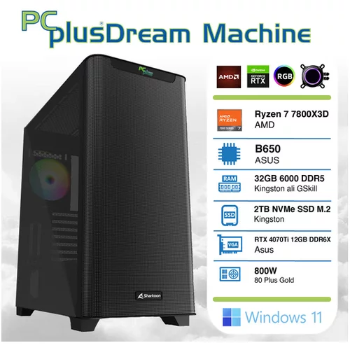 PCPLUS Dream machine ryzen 7 7800x3d 32gb 2tb nvme ssd gefor