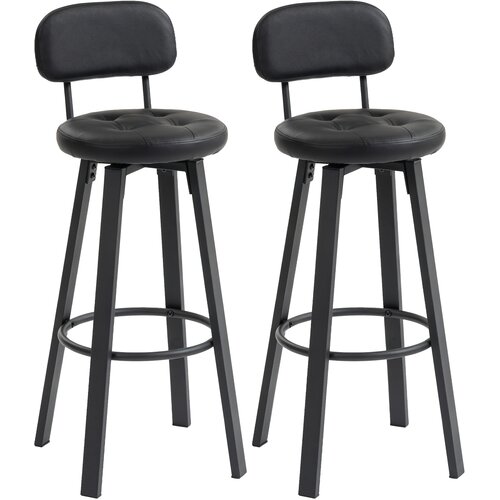 HOMCOM barski stol umetno usnje, kovina 43,5D x 38&Scaron; x 99V cm Črn, (5000242644) Cene