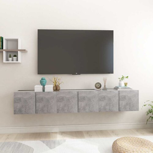 Viseći TV ormarići 3 kom siva boja betona 60 x 30 x 30 cm Cijene