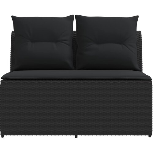  2 Komad Sofa na sredini vrta s podiznim stolom poliratan Crna Slike