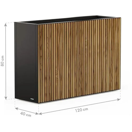 Herstera Garden Deco Planter Divider XL | Metalna visoka žardinjera | 554 L | Crna - BRANDED IN EU Slike