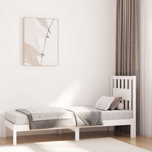  Okvir za krevet od borovine bijeli 75x190 cm 2FT6 jednokrevetni Cene