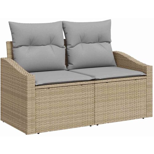  Sjedeća garnitura za vrt 10 kom. 9-Broj sjedala Bež Poli ratan Slike