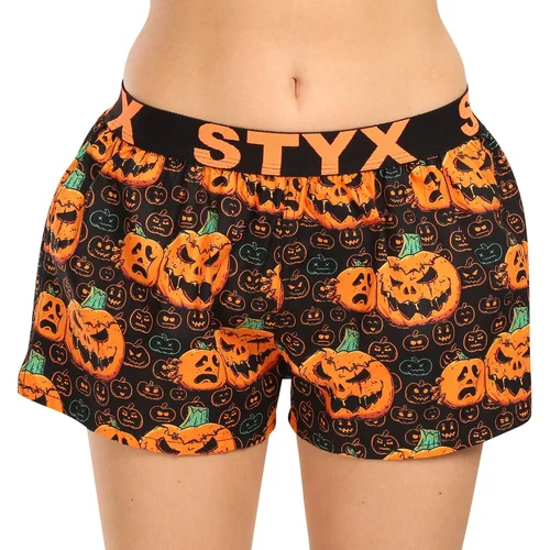 STYX Women's Boxer Shorts Art Sports Rubber Halloween Pumpkin