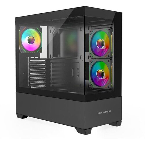 BIT FORCE SPARK ARGB-TG3 Midi Tower ARGB Gaming PC ATX kući&scaron;te bez napajanja, crno Cijene