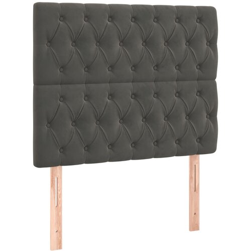 Maison Chic Posteljno vzglavje - Vzglavna omarica 2 kosa temno sivo 100x7x78/88 cm žamet, (22077648) Cene