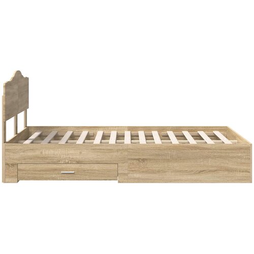  Krevetna konstrukcija s ladicama Sonoma hrast 120 x 200 cm Smeđa 206 x 123 x 90 cm Slike