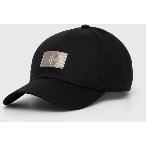 Calvin Klein Jeans Bombažna bejzbolska kapa črna barva