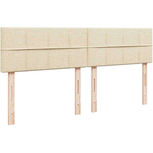VidaXL Krevet s oprugama i madracem krem 180x200 cm od tkanine Slike