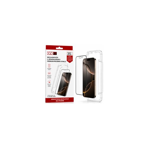  OneS za&amp;scaron;titno staklo sa aplikatorom Black Frame za iPhone 16 Pro Slike