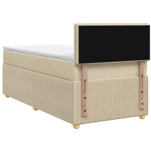  Boxspring krevet s madracem Krem 100 x 200 cm Tkanina - Krem 100 x 200 cm Dizajn linija Slike