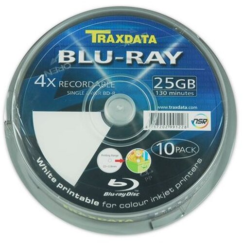 Traxdata OPTIČKI MEDIJ BLU RAY 25GB 4X PRINTABLE CAKE 10 Cene
