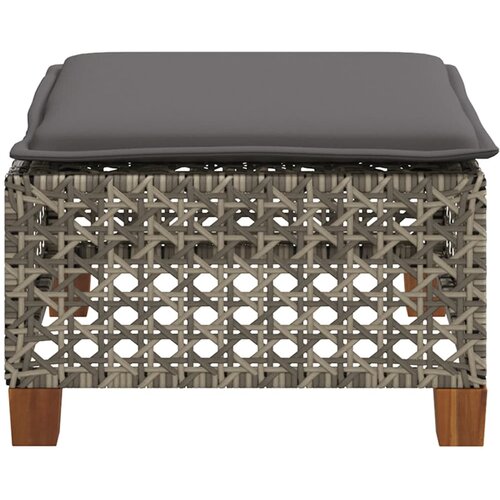  Vrtni tabure s jastukom sivi 63,5x56x32 cm od poliratana Slike