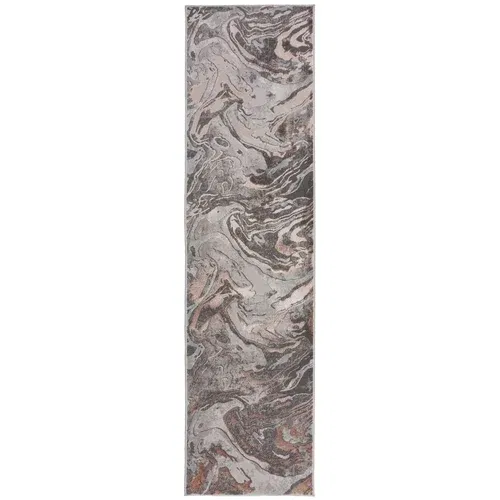 Flair Rugs sivo-bež staza Marbled, 60 x 230 cm