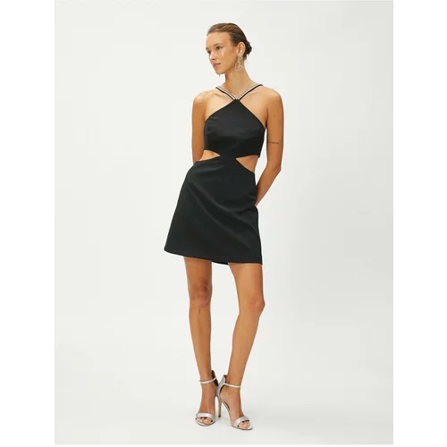 Koton A Mini Evening Dress with Window Detailed and Stony.