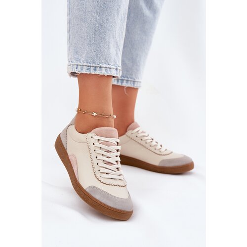 Zazoo Women&amp;#039;s Leather Sneakers N1220 Beige Slike