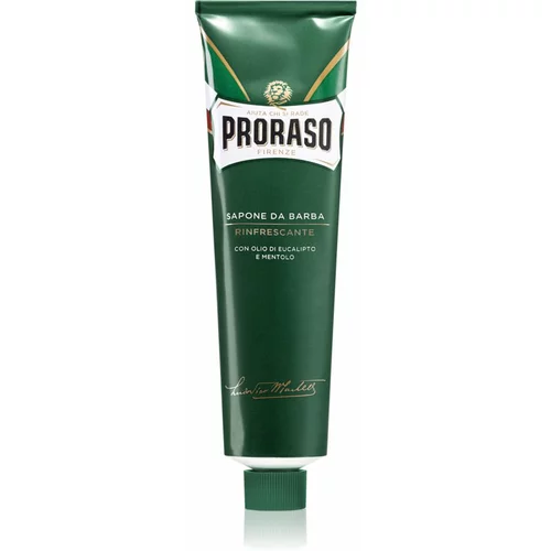 Proraso green shaving soap in a tube milo za britje v tubici z vonjem mentola in evkaliptusa 150 ml za moške
