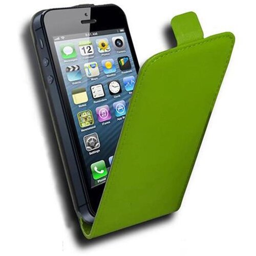 Cadorabo Ohišje, združljivo z Apple iPhone 5 / 5S / SE 2016 v jabolčno zelena - Zaščitni ovitek v obliki flipa iz gladkega umetnega usnja, (20562293) Cene