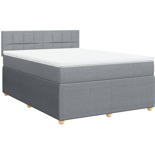 Maison Chic Box spring posteljni - Vzmetna postelja z vzmetnico svetlo siv 140x190 cm blago SL18306, (21891812) Cene