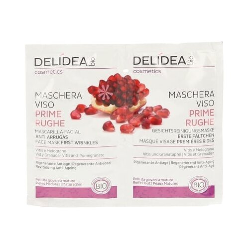 Delidea First Wrinkles maska za obraz z vinsko trto in granatnim jabolkom Slike