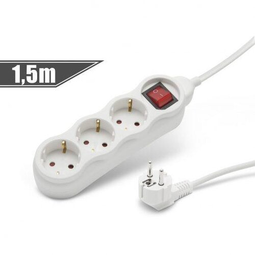 Delight Podalj&amp;scaron;ek na 3 vtičnice 3x1mm 1,5m s stikalom, (20408178) Slike