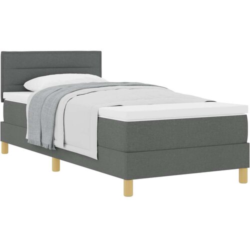  Krevet s box spring sistemom s madracem tamno sivi 90x200 cm tkanina Slike