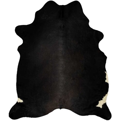  Tepih od prave kravlje kože 150 x 170 cm crni Slike