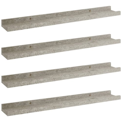 Maison Chic 4 kosi Stenske Police - Viseče police betonsko sive 60x9x3 cm, (21793891) Slike