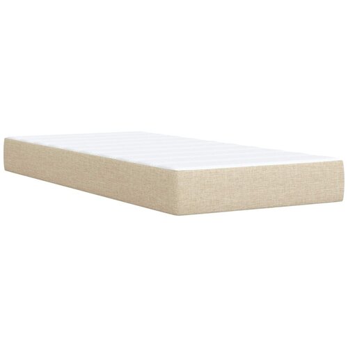  Boxspring krevet s madracem Krem 80 x 200 cm Tkanina - Krem 80 x 200 cm Dizajn s rombovima Slike