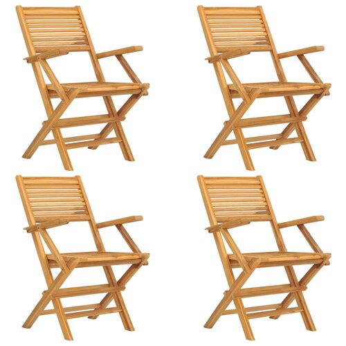 Maison Chic Zložljivi Vrtni Stoli - Stol za vrti 4 kosi 55x62x90 cm trdna tikovina JS2838, (21876105) Slike