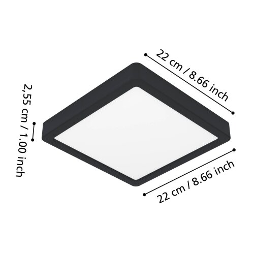 Eglo 901374-LED RGBW prigu&amp;scaron;iva kupatilsko stropno svetlo FUEVA-Z LED/10,5W/230V 22x22cm IP44 crna Slike