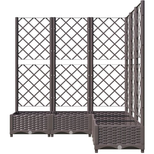  Vrtna sadilica s re&amp;scaron;etkom smeđa 120 x 120 x 121,5 cm PP Slike