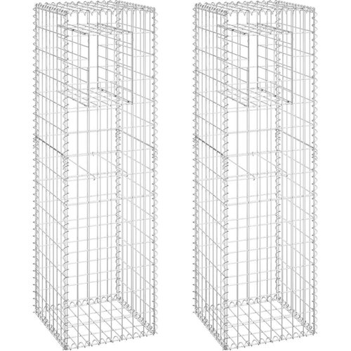  Gabionske stupne ko&amp;scaron;are 2 kom 40 x 40 x 140 cm željezne Slike