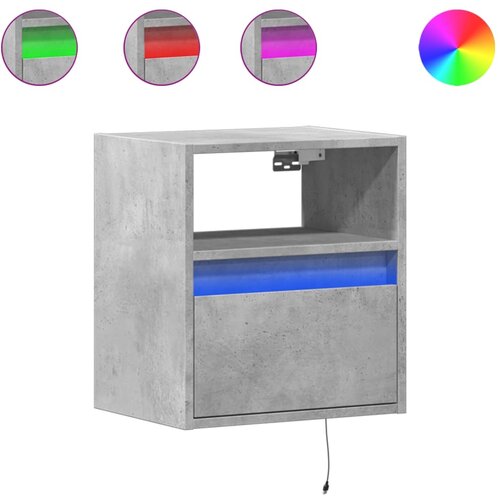 Maison Chic Stenska TV omarica - TV stojalo - Televizijska omarica z LED lučkami betonsko siva 41x31x45 cm, (21700993) Slike