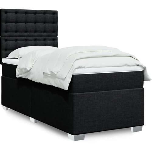  The Living Store Box spring postelja z vzmetnico črna 100x200 cm blago - Box Spring Postelja, (21515029) Slike