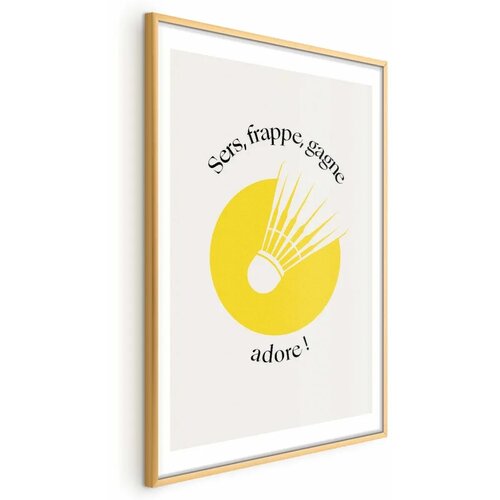  Plakat - Shuttlecock Against the Yellow Sun 21x30 Zlatni okvir s margom Cene