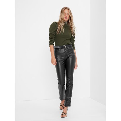 GAP Artificial Leather Slim High Rise Trousers - Women Cene