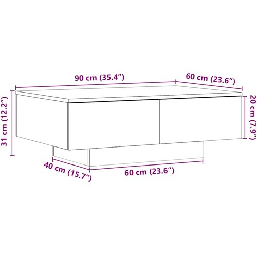  Stol za kavu staro drvo 90 x 60 x 31 cm od konstruiranog drva Slike