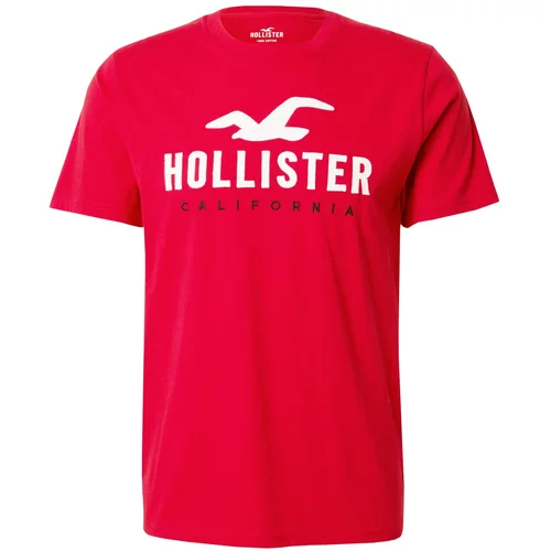 Hollister Majica vatreno crvena / crna / bijela