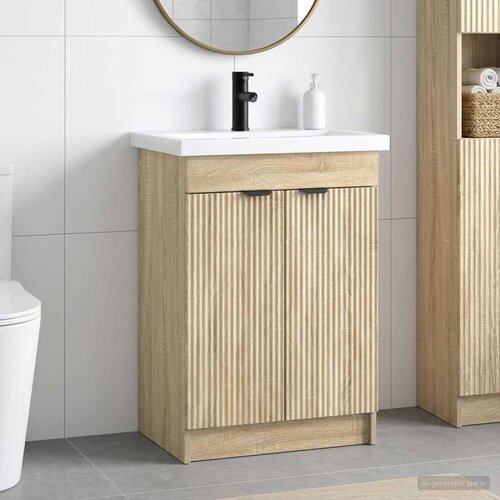  Set namještaja za kupaonicu Hrast sonoma 56 x 37,5 x 81 cm Cene