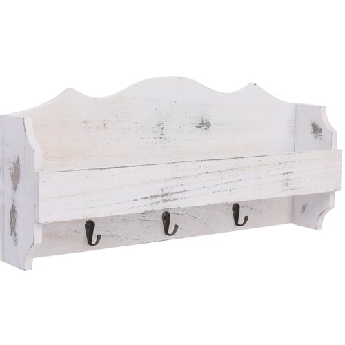  284231 Wall Mounted Coat Rack White 50x10x23 cm Wood Slike