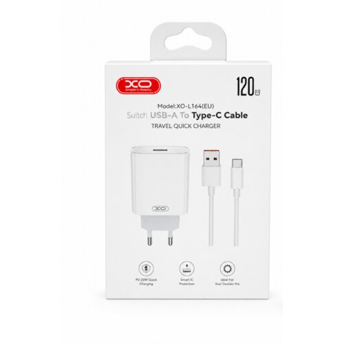  Kucni punjac XO L164 USB 120W fast kabal USB na C Slike