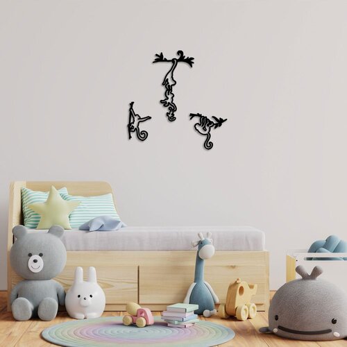 Wallity Zidna dekoracija Naughty Monkeys-299, Crna Cene